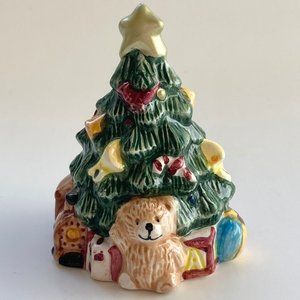 Vintage Christmas Tree Salt Shaker Teddy Bear Ceramic Train Candy Canes